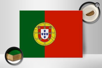 Panneau en bois drapeau du Portugal 40x30cm Panneau décoratif drapeau du Portugal 2