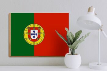 Panneau en bois drapeau du Portugal 40x30cm Panneau décoratif drapeau du Portugal 3