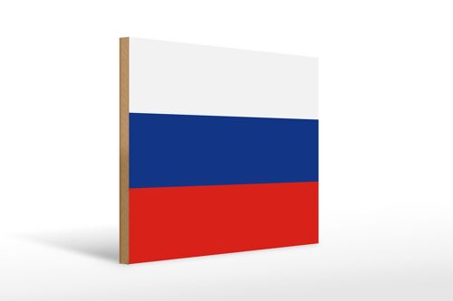 Holzschild Flagge Russlands 40x30cm Flag of Russia Holz Deko Schild