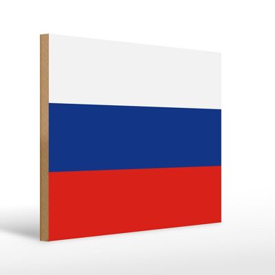 Letrero de madera bandera de Rusia 40x30cm Bandera de Rusia letrero decorativo de madera