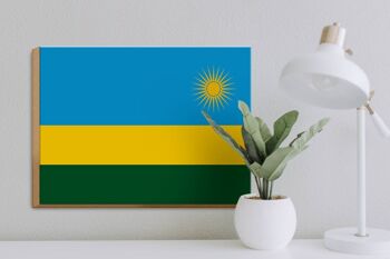 Panneau en bois drapeau du Rwanda 40x30cm Drapeau du Rwanda panneau décoratif en bois 3