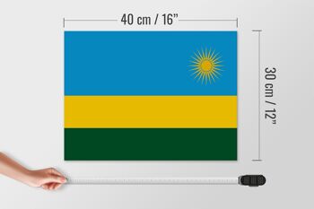 Panneau en bois drapeau du Rwanda 40x30cm Drapeau du Rwanda panneau décoratif en bois 4