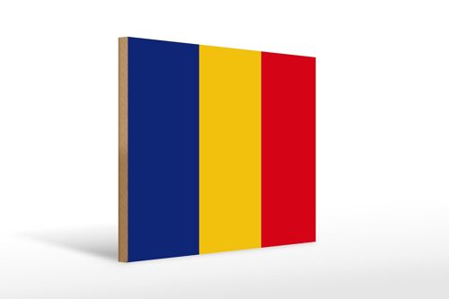 Holzschild Flagge Rumäniens 40x30cm Flag of Romania Deko Schild