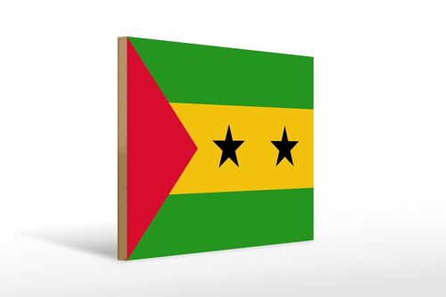 Holzschild Flagge São Tomé und Príncipe 40x30cm São Tomé Schild