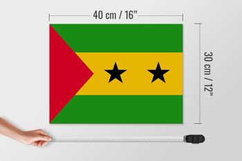 Panneau en bois drapeau São Tomé et Príncipe 40x30cm Panneau São Tomé 4