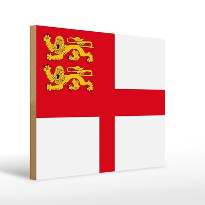 Cartello in legno bandiera Sark 40x30 cm Cartello decorativo Bandiera di Sark