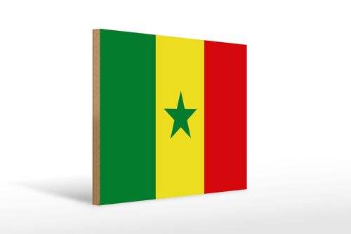Holzschild Flagge Senegal 40x30cm Flag of Senegal Holz Deko Schild