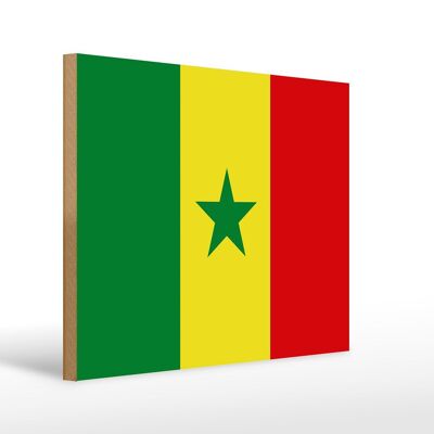 Holzschild Flagge Senegal 40x30cm Flag of Senegal Holz Deko Schild