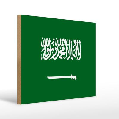 Cartello in legno bandiera Arabia Saudita 40x30cm Cartello con bandiera Arabia Saudita