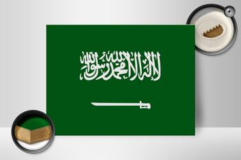 Panneau en bois drapeau Arabie Saoudite 40x30cm Drapeau Arabie Saoudite signe 2
