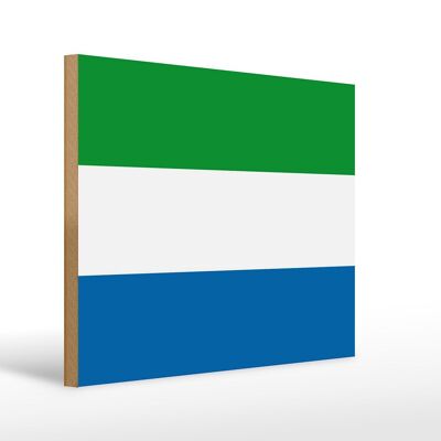 Letrero de madera Bandera de Sierra Leona 40x30cm Bandera Letrero de Sierra Leona