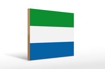Panneau en bois drapeau de la Sierra Leone 40x30cm Drapeau Sierra Leone signe 1