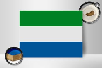 Panneau en bois drapeau de la Sierra Leone 40x30cm Drapeau Sierra Leone signe 2