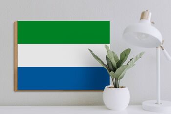 Panneau en bois drapeau de la Sierra Leone 40x30cm Drapeau Sierra Leone signe 3