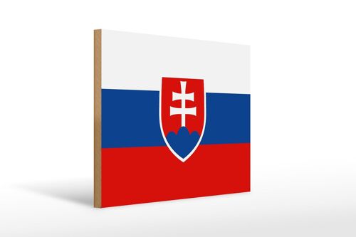 Holzschild Flagge Slowakei 40x30cm Flag of Slovakia Deko Schild