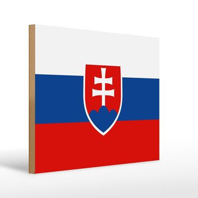 Cartello in legno bandiera Slovacchia 40x30cm Insegna decorativa con bandiera della Slovacchia