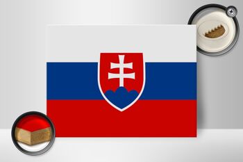 Panneau en bois drapeau Slovaquie 40x30cm Drapeau de la Slovaquie panneau décoratif 2