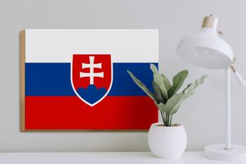 Panneau en bois drapeau Slovaquie 40x30cm Drapeau de la Slovaquie panneau décoratif 3