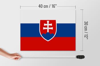 Panneau en bois drapeau Slovaquie 40x30cm Drapeau de la Slovaquie panneau décoratif 4