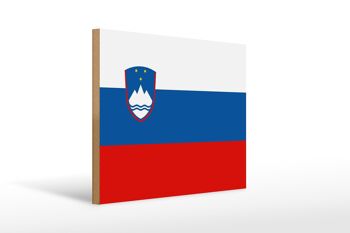 Panneau en bois drapeau de la Slovénie 40x30cm Drapeau de la Slovénie panneau décoratif 1