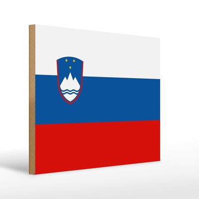 Holzschild Flagge Sloweniens 40x30cm Flag of Slovenia Deko Schild