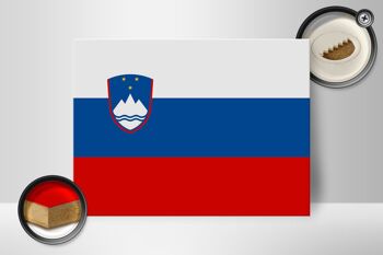 Panneau en bois drapeau de la Slovénie 40x30cm Drapeau de la Slovénie panneau décoratif 2