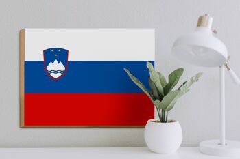 Panneau en bois drapeau de la Slovénie 40x30cm Drapeau de la Slovénie panneau décoratif 3