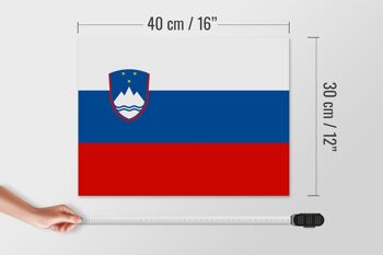 Panneau en bois drapeau de la Slovénie 40x30cm Drapeau de la Slovénie panneau décoratif 4