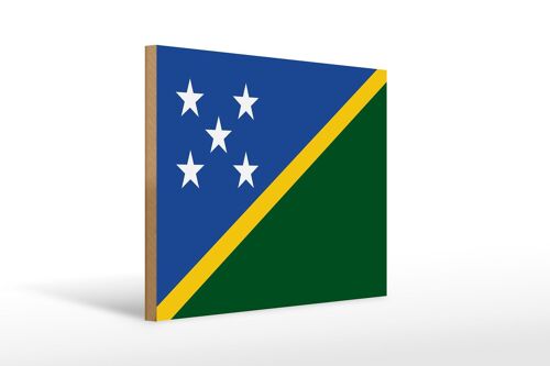 Holzschild Flagge Salomonen 40x30cm Flag Solomon Islands Schild