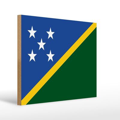 Letrero de madera bandera Islas Salomón 40x30cm Bandera Letrero Islas Salomón