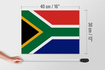 Panneau en bois drapeau de l'Afrique du Sud 40x30cm Panneau drapeau de l'Afrique du Sud 4