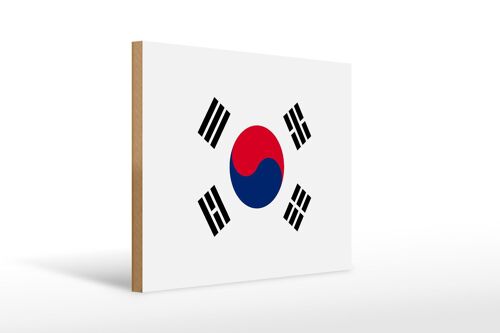 Holzschild Flagge Südkoreas 40x30cm Flag of South Korea Deko Schild