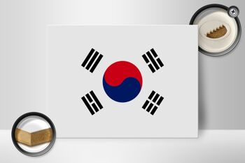 Panneau en bois drapeau de la Corée du Sud 40x30cm Drapeau de la Corée du Sud panneau décoratif 2