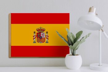 Panneau en bois drapeau de l'Espagne 40x30cm Drapeau de l'Espagne panneau décoratif en bois 3