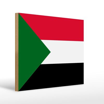 Holzschild Flagge Sudan 40x30cm Flag of Sudan Deko Schild