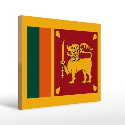 Cartello in legno bandiera dello Sri Lanka 40x30 cm Cartello decorativo bandiera dello Sri Lanka