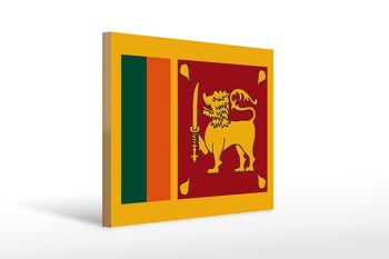 Panneau en bois drapeau du Sri Lanka 40x30cm Drapeau du Sri Lanka panneau décoratif 1