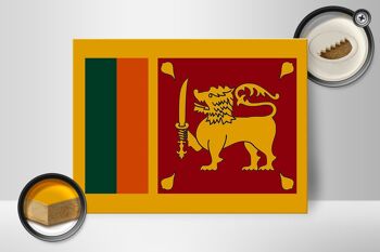 Panneau en bois drapeau du Sri Lanka 40x30cm Drapeau du Sri Lanka panneau décoratif 2