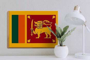 Panneau en bois drapeau du Sri Lanka 40x30cm Drapeau du Sri Lanka panneau décoratif 3