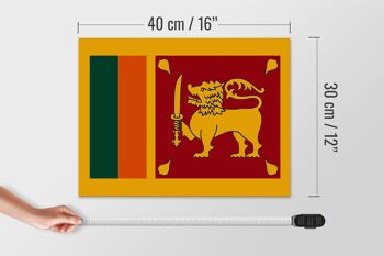 Panneau en bois drapeau du Sri Lanka 40x30cm Drapeau du Sri Lanka panneau décoratif 4