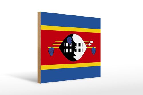 Holzschild Flagge Swasilands 40x30cm Flag of Eswatini Deko Schild