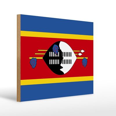 Cartello in legno bandiera dello Swaziland 40x30 cm Cartello decorativo Bandiera dell'Eswatini