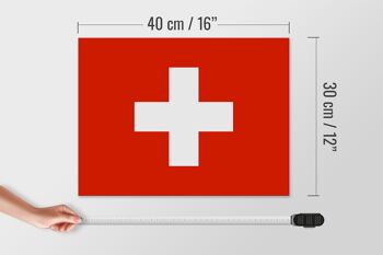 Panneau en bois drapeau Suisse 40x30cm Drapeau de la Suisse panneau décoratif 4