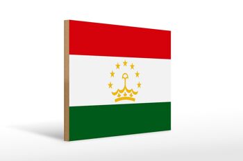 Panneau en bois drapeau Tadjikistan 40x30cm Drapeau du Tadjikistan signe 1