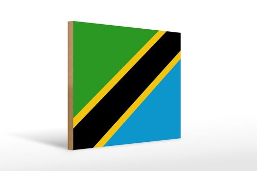 Holzschild Flagge Tansanias 40x30cm Flag of Tanzania Deko Schild