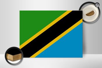 Panneau en bois drapeau de Tanzanie 40x30cm Drapeau de Tanzanie panneau décoratif 2