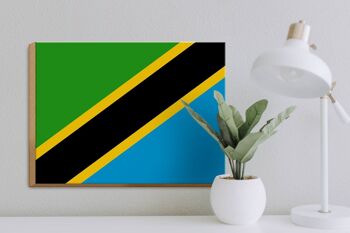 Panneau en bois drapeau de Tanzanie 40x30cm Drapeau de Tanzanie panneau décoratif 3