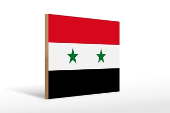 Panneau en bois drapeau de la Syrie 40x30cm Drapeau de la Syrie panneau décoratif en bois 1