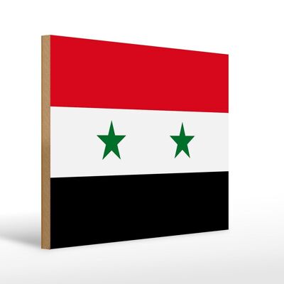 Holzschild Flagge Syriens 40x30cm Flag of Syria Holz Deko Schild