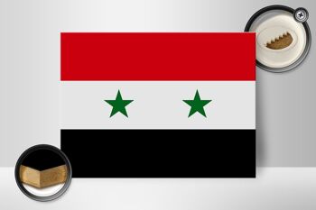 Panneau en bois drapeau de la Syrie 40x30cm Drapeau de la Syrie panneau décoratif en bois 2